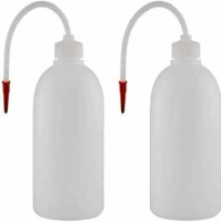 Charu Enterprises Low Density Polyethylene Wash Bottle 500ML with unbreakable tube(Pack of 2) Laboratory Dropper Bottle(Polyester 500 ml Pack of2)
