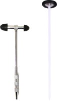 saniquick Chrome Plated Neurological Reflex Knee Hammer and Circular Hammer, Queen Square Pattern Medical Hammer