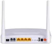 NETLINK GPON/EPON (XPON) ONU | Dual Antenna WiFi Modem with Voice | Gigabit (1.25 Gbps) | 4LAN + 2 Voice FXS Ports - WiFi GPON HGU ONT 100 Mbps Wireless Router(White, Single Band)