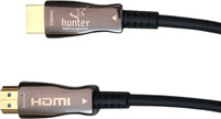 HUNTER HDMI Cable 15 m 9051-HU-4KAOC-MM-15M, HDMI 2.0 active optical cable, AOC 15 meters, 4k @ 60hz, 18Gbps, 4:4:4 colour space, HDCP 2.2, HDR10, EDID, CEC, DDC, ARC, 3D, Zinc Alloy Gold Plated Connectors, PVC jacketed cable for flexibility & durability(Compatible with RoHS, CE, FC, Black, One Cabl