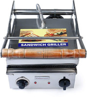 volterson 4 Slice Sandwich Griller Wooden Handle-2 Step Hotel Equipment for Restaurant and Kitchen White and Black Grill(White Black)