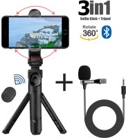 POZUB Hot Selling Portable Foldable Adjustable Lightweight Mobile Holder with Wireless Detachable Remote With + Lapel 3.5mm Collar Microphone wired mic plug & play condenser Lavalier microphone For Voice Recording Microphone Buy 3in1 Multi-Purpose Selfie Stick Stand PZB-XT012 Travel Tripod Stand Fle