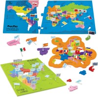 Imagimake Mapology India & World with Capitals-Educational Toy for Kids Above 5 Years(106 Pieces)