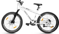 Urban Terrain BOLT UT5000S27.5 Steel MTB-Disc Brakes,Free Installation & OneFitPlus App Tracking 27.5 T Mountain Cycle(Single Speed, White)