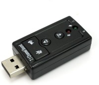 LipiWorld sound Card (7.1 Channel USB External Sound Card Audio Adapter With Mic - Compatible With Windows XP/Vista/Windows 7/Windows 8 - Plug and Play Compatibility - Supports Virtual 3D Sound - Turn your Front USB Port of Desktop into Audio Input and Mic-7.1 Black) USB Adapter(Black)