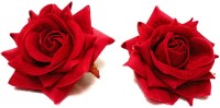 SRH Vivacious Waves Rose Hair Clip for Women and Girls. Flower Hair Accessories/Floral Hair Pin(Pack of 2) Hair Clip(Red)