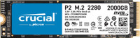 Crucial P2 NVMe 2000 GB Laptop, Desktop, All in One PC's, Servers Internal Solid State Drive (CT2000P2SSD8)