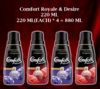 Comfort ROYALE AND DESIRE FABRIC CONDITIONER 220 ML COMBO (220 ML EACH * 4 = 880 ML) Fabric Deodorizer(880 ml)