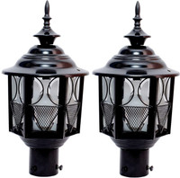 KINIS KIN-METRO Modern Shape /Pillar for Home, PACK OF 2 Gate Light Outdoor Lamp(Black, Clear)