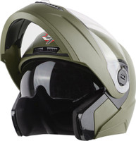 Steelbird SBA-7 7Wings ISI Certified Flip-Up Helmet for Men and Women Motorbike Helmet(Dashing Battle Green)
