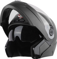 Steelbird SBA-7 7Wings ISI Certified Flip-Up Helmet for Men and Women Motorbike Helmet(Dashing Black with Outer Clear and Inner Smoke Sun Shield)