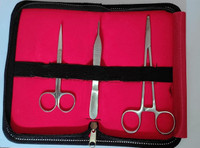 ARINEO Needle Holder, 5" ADSON Dissecting Forceps tooth and 4"Iris Scissor Stevens Scissors(Blunt/Sharp Blades)