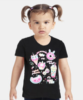 The Children's Place Girls Printed Cotton Blend Regular T Shirt(Black, Pack of 1)
