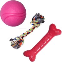 Jainsons Pet Products Rope Toys Puppy, Ball and Cotton Chew Toy, Dog Toys Combo for Small Breeds, Nature Teething Toy for Dental Health, Relieves Stress Dog (Pack of 3) (Color May Vary) Rubber, Cotton Squeaky Toy, Rubber Toy, Treat Dispensing Toy For Dog