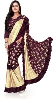 AKKI ENTERPRISES Floral Print Bollywood Lycra Blend Saree(Purple)