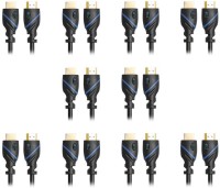 C&E  TV-out Cable C&E High Speed HDMI Cable 3 Feet, Supports Ethernet, 3D and Audio Return, UltraHD 4K Ready Latest Specification Cable, 10 Pack(Black, For TV, 0.91 m)