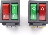 Thenxotherslock 2 Pieces ON/Off DPDT Boat Rocker Switch with Light for Car Dash Dashboard Truck Home Toggle Switch Snap 16A 250V, 20A 125V 6Pin 2 Position Red & Green Button Electronic Components Electronic Hobby Kit Electronic Components Electronic Hobby Kit