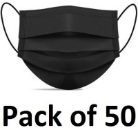 predzthing PREDZTHING 3 Layer Black Disposable Water Resistant Surgical Mask (Black, Free Size, Pack of 50, 3 Ply) 3 PLAYER BLACK DISPOSABLE Surgical Mask(Black, Free Size, Pack of 50, 3 Ply)