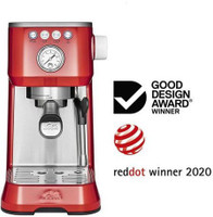 Solis Perfetta Plus Espresso machine and coffee maker For home use , Stainless Steel , Red 25 Cups Coffee Maker(Red)