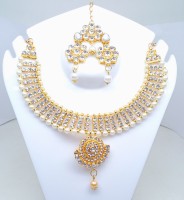 Naman Art India Brass Jewel Set(White)