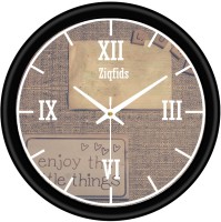 ZIQPIDS Analog 23 cm X 16 cm Wall Clock(Black, With Glass)