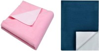 MagicDry Crib Mattress Protector Bed Protector For Kids, Baby Pink And Dark Blue Color, Pack of 2 (Large Size)(Baby Pink, Dark Blue)