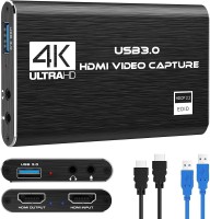 Etzin 4K Audio Video Capture Card, USB 3.0 HDMI Video Capture Device, Full HD 1080P for Game Recording, Live Streaming Broadcasting 1080 inch Blu-ray Player(Black)