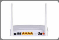 Syrotech GPON/EPON (XPON) ONU | 4020-WDONT | Dual Antenna WiFi Modem with Voice | Gigabit (1.25 Gbps) | 4LAN + 2 Voice FXS Ports - WiFi GPON ONT 300 Mbps Wireless Router(White, Single Band)