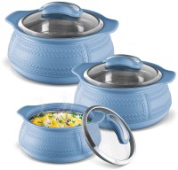 MILTON Weave JR. set Insulated Inner Stainless Steel Casserole with Glass Lid Thermoware Casserole Set(1500 ml, 1000 ml, 500 ml)