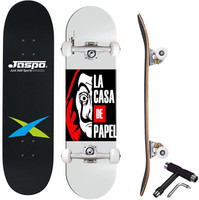 Jaspo HEIST (31"x 8") Complete Fully Assembled Skateboard, 7 Layer Canadian Maple Concave Skateboard for Boys, Kids, Youth, Adults – Made in India 31 inch x 8 inch Skateboard(Multicolor, Pack of 1)