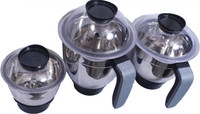 Pratham Granite Mixer Grinder Blender 600W With 3 Stainless Steel Jar And 2 Bullet Jar Granite Series 5 600 Mixer Grinder (5 Jars, Grey, Black)
