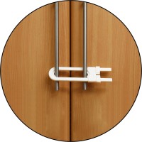 Safe-o-kid U-Shaped, adjustable Cabinet Lock (Pack of 12)(White)