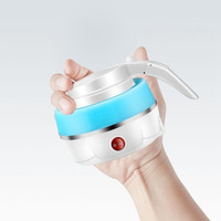 Cierie Foldable Electric Kettle Portable Silicone Foldable Kettle 110-220V 650ML for Most Travel and Home & Office Use (Multi Color) Electric Kettle(600 L, Blue)