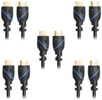 C&E  TV-out Cable C&E CNE36615 High Speed HDMI Cable Supports Ethernet, 3D and Audio Return, 6 Feet, 5 Pack(Black, For TV, 2 m)