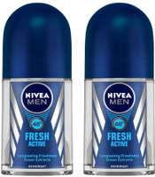 NIVEA Fresh Active Deodorant Roll-on  -  For Men(100 ml, Pack of 2)
