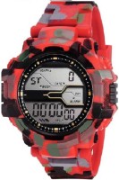 Trex CH-012_RED 12/24 Hours Time Display Red Belt Camouflage Chrono Water&Shock Resistance Alarm Digital Watch  - For Boys