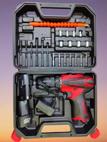 XDLB Wireless screwgun with Torque adjustment and Reversible function guided by Led Light with 24pc Accessories including Flexible bit for efficient drilling and Fastening task 12v drill screw gun (10 mm - 12v-1350Rpm - Multicolor) Collated Screw Gun(Cordless)