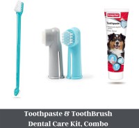 Foodie Puppies Beaphar Dental Care Kit Set for Dogs & Puppies - One Long Toothbrush, Two Finger Toothbrushes & Toothpaste, Pet Toothpaste(Dog)