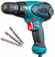 XDLB SGN_3p PH+- 101 variable corded electric impact Screwdriver gun Cum Drill drivers reverses drive chuck 10 mm with free 3 PCS PH2 Plus and Minus Bit Sets Multicolor Collated Screw Gun(Corded)