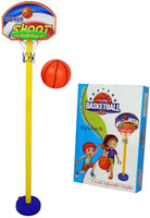 Synlark Kid's Plastic Basket Ball Kit with 5 Level Adjustable Stand Game for kids Multicolor Basketball