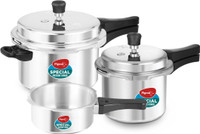 Pigeon by Stovekraft Special Aluminium Pressure Cooker Combo 2 L, 3 L, 5 L Induction Bottom Pressure Cooker(Aluminium)