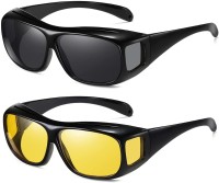 DEPISHA Aviator Sunglasses(For Men & Women, Black, Yellow)