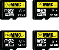 MMC MMC 64GB Memory card Pack of 4 64 GB MicroSD Card Class 10 15 MB/s  Memory Card