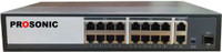 Prosonic 1-16 Port: 250m Distance Gigabit PoE Switch Network Switch(Black)