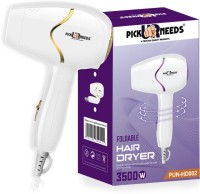 Pick Ur Needs Portable Mini Professional Hair Dryer 3500W with Foldable Handle(Gold) Hair Dryer(3500 W, White+Gold)