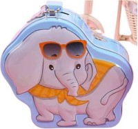 WONDER CREATURES Piggy Bank for Kids,Money Saving Tin Coin Bank with Lock and Key (Elephant Blue) Coin Bank(Blue)