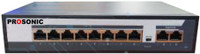 Prosonic 1-8 Port: 250m Distance Gigabit PoE Switch Network Switch(Black)