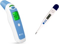 Sahyog Wellness HET-R1611-Blue Forehead & Ear Infrared Thermometer with 3 Color Display & 1 Digital Thermometer(Black, White)