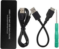 VRISH Power Cord 2 m USB 3.0 to Mac SSD Enclosure Caddy Adapter Compatible with 2013-2016 air pro(Compatible with 2013/2014/2015 MacBook Air/Pro/Retina, Black, One Cable)