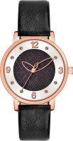 LOREO MT-361 New Black Dial Stylish 2022 Trending Design Leather Strap Analog Watch  - For Girls